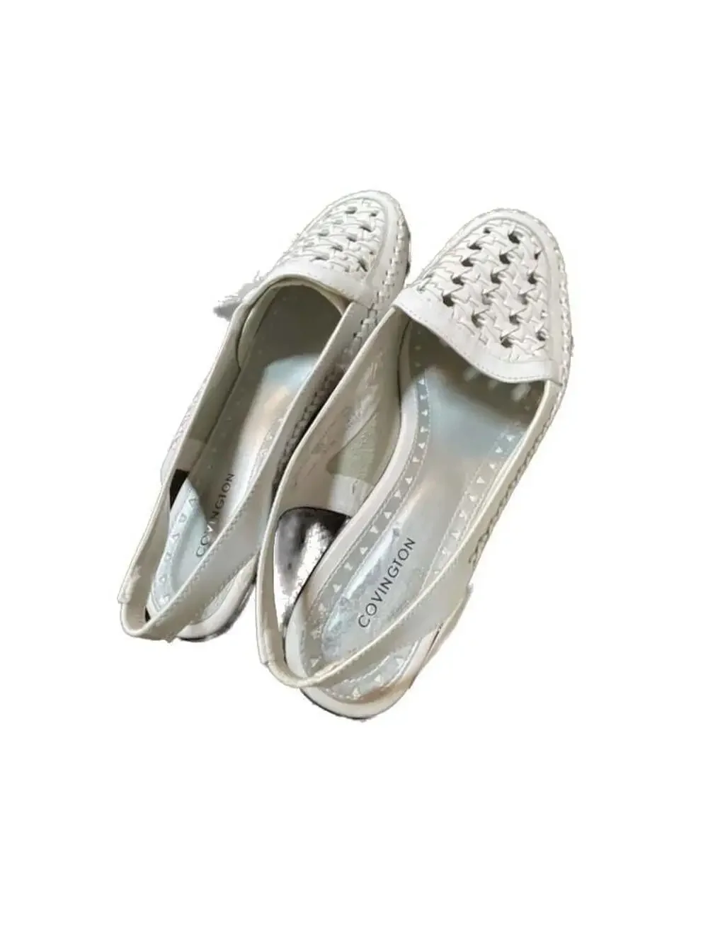 Covington White Woven Slingback Flats